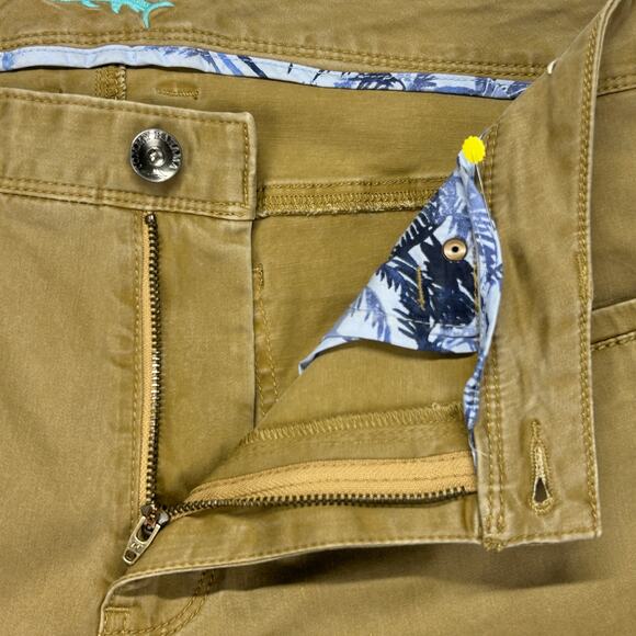 Tommy Bahama Mens 36x30 Chino Pants Tan Flat Front Stretch Cotton Tencel Blend - Picture 12 of 16